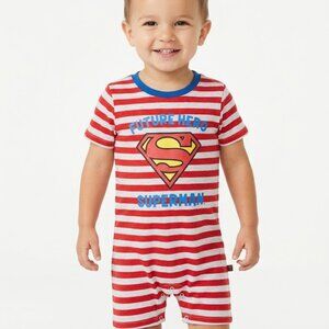 Superman Baby Boys Boy's Romper,Red 0/3 Months NWT